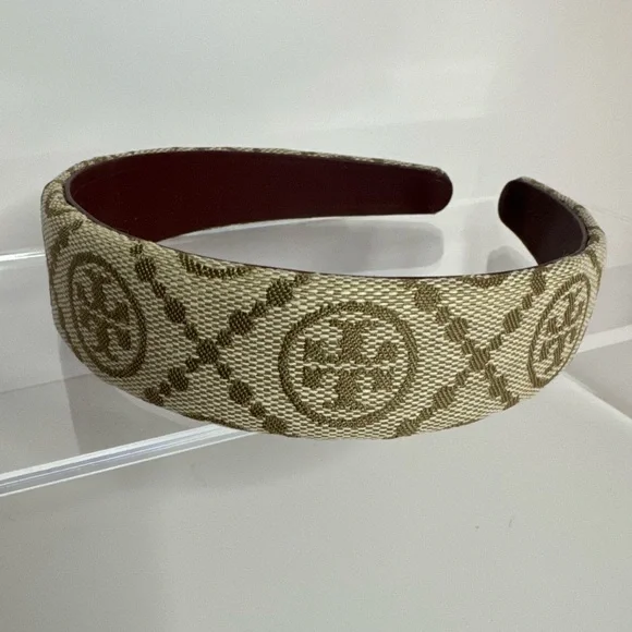 Tory Burch New T Monogram Canvas Headband Hazel - Picture 2 of 11
